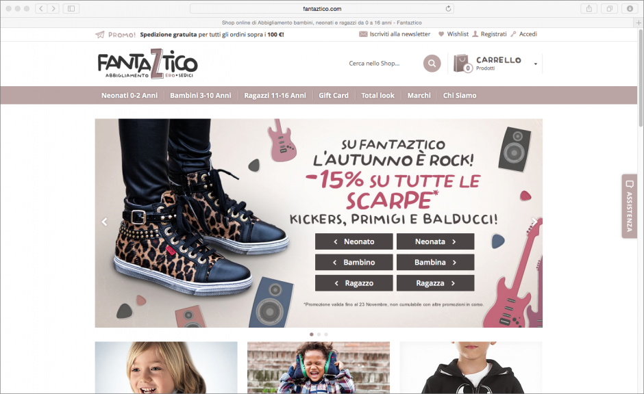 Screenshot sito Fantaztico